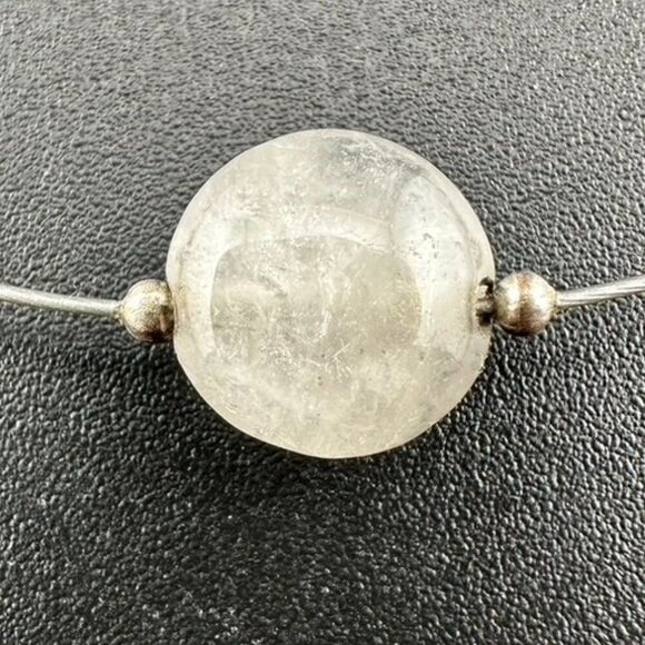 Silpada 925 Sterling Silver Quartz Shell Bead floating Necklace Guc - Picture 2 of 4